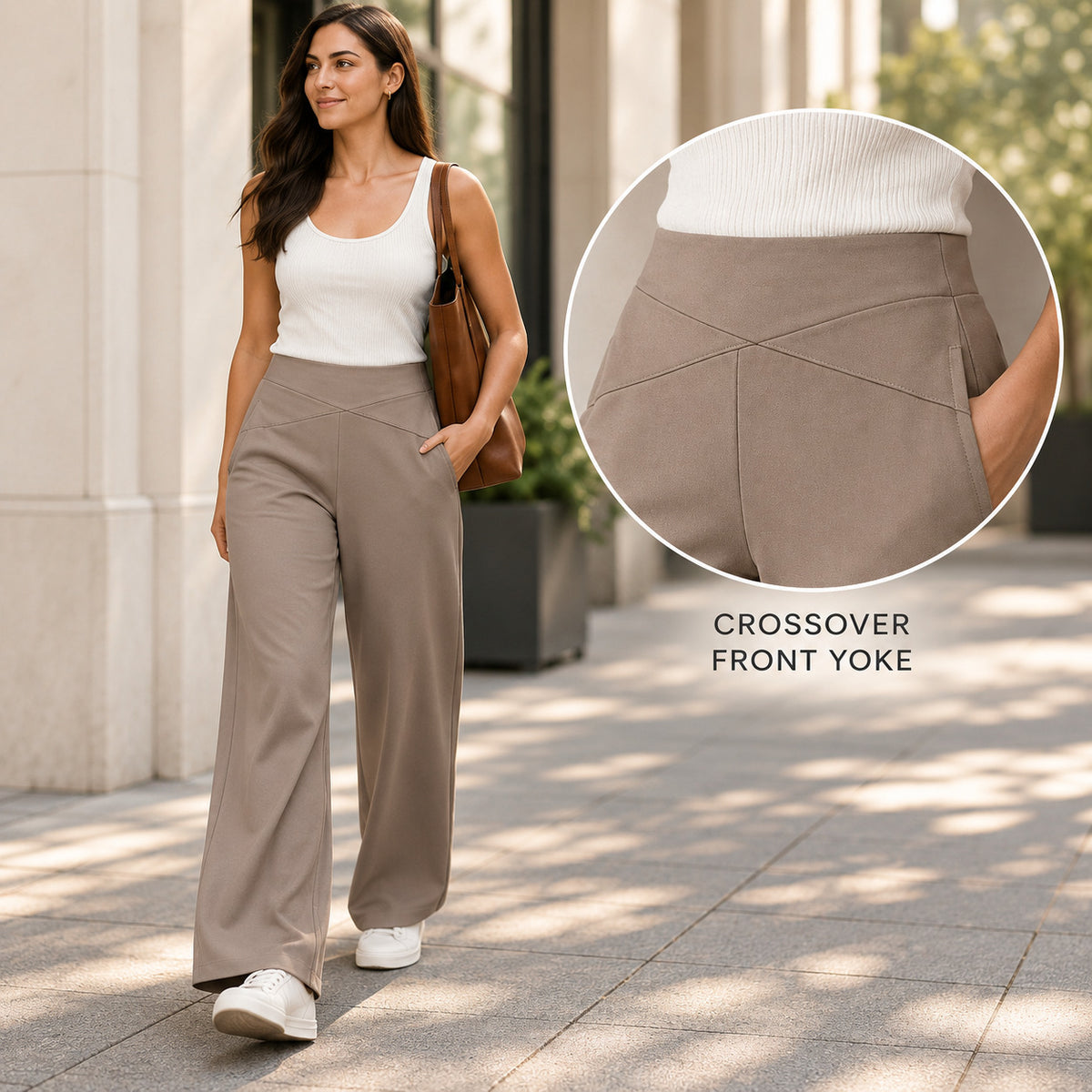 CrossPanel Wide-Leg Pants